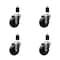 Service Caster 3.5'' Soft Rubber Wheel Swivel 1-1/2'' Expanding Stem Caster Set, 4PK SCC-EX20S3514-SRS-112-4 - alternate 1